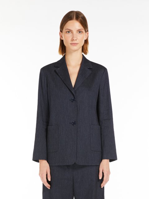 Синій жакет Max Mara з ефектом джинсу: фото 2 - Invogue