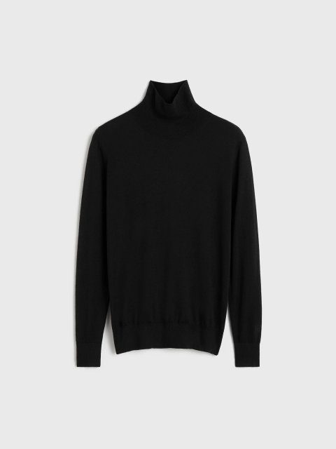 Черный свитер Totême из смеси шерсти и шелка: фото - Invogue