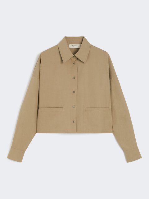 Бежева сорочка WEEKEND MAX MARA з щільного бавовняного попліну: фото - Invogue