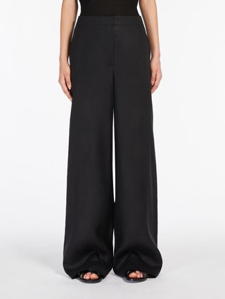 Черные брюки Max Mara льняные: фото 2 - Invogue