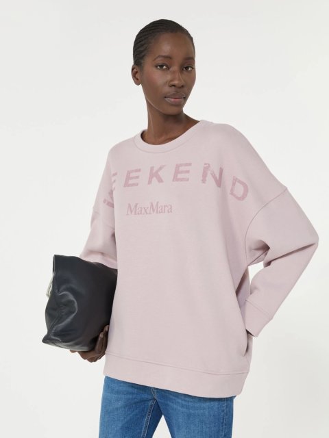 Ліловий світшот WEEKEND MAX MARA з бавовняного трикотажу: фото 4 - Invogue