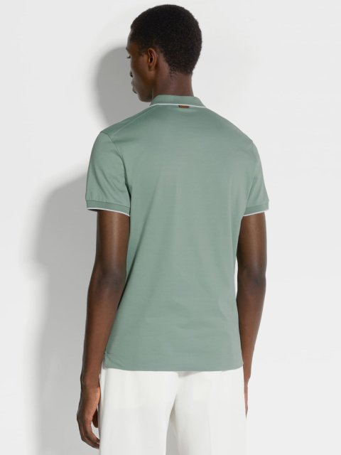 Зеленое поло ZEGNA с логотипом: фото 2 - Invogue