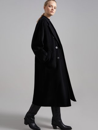 Чорне пальто MAX MARA з вовни та кашеміру: фото 5 - Invogue