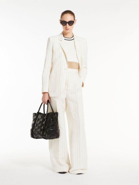 Білі брюки Max Mara у смужку: фото 3 - Invogue