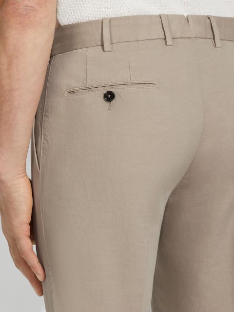 Бежеві брюки ZEGNA з бавовни та льону: фото 4 - Invogue