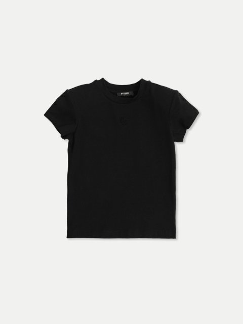 Чорна футболка BALMAIN KIDS з бавовни: фото - Invogue