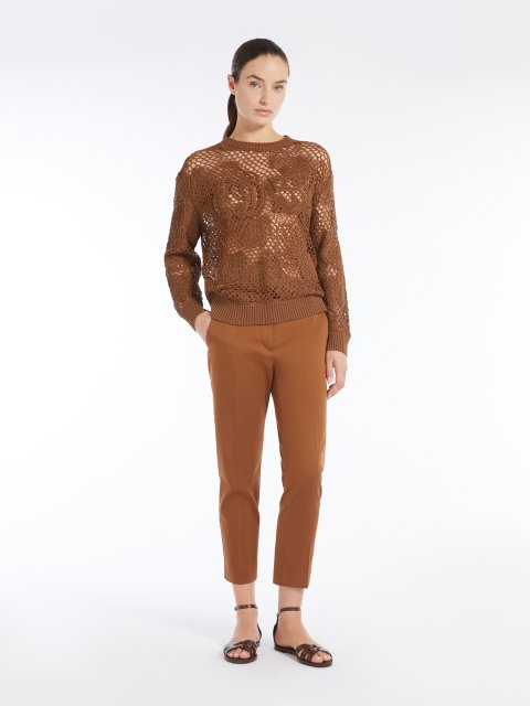 Світло-коричневі брюки Max Mara з бавовняного атласу: фото 1 - Invogue