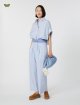Голубые штаны WEEKEND MAX MARA из хлопкового сатина: фото 1 - Invogue