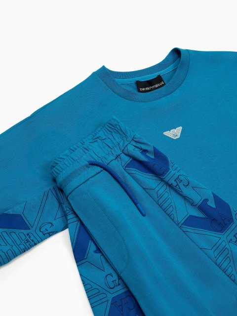 Сині футболка, шорти EMPORIO ARMANI KIDS : фото 2 - Invogue
