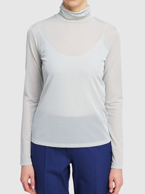 Серебристый свитер MAX MARA: фото 3 - Invogue