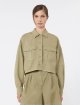Оливкова сорочка Weekend Max Mara з бавовни: фото 2 - Invogue