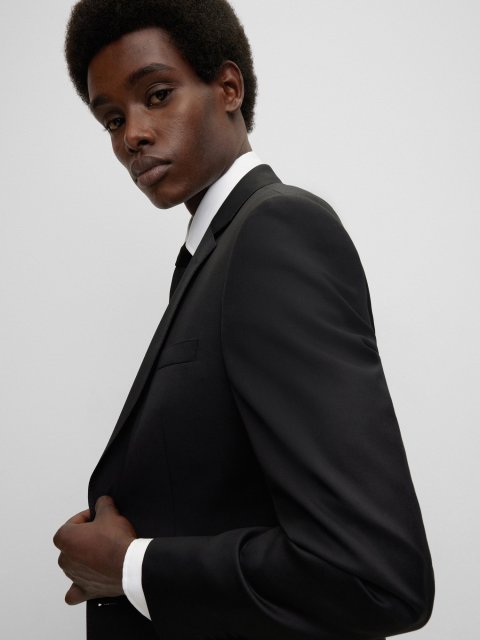 Чорний піджак BOSS з вовни: фото 3 - Invogue