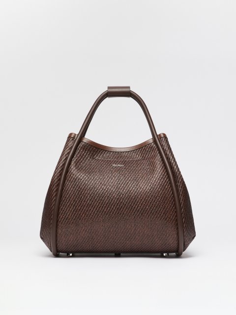 Коричневая сумка Max Mara с кожаными деталями: фото 3 - Invogue