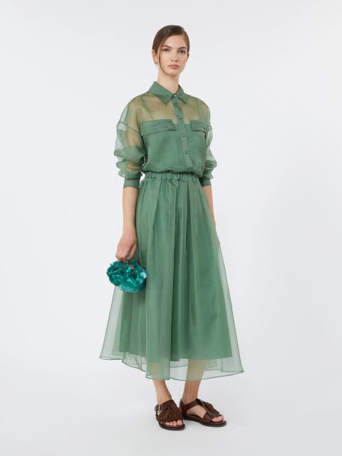 Зелена сорочка з топом Weekend Max Mara з шовкової органзи: фото 1 - Invogue