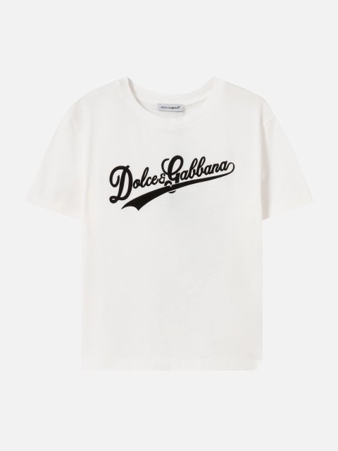 Біла футболка з логотипом Dolce&Gabbana з бавовни: фото - Invogue