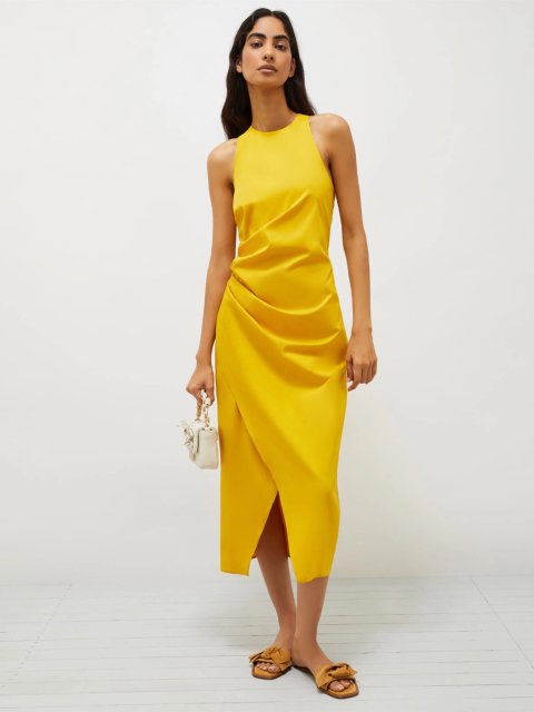 Жовта сукня Marella з атласного крепу: фото 1 - Invogue
