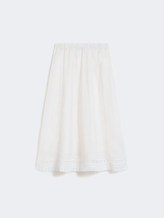 Кремовая юбка миди Weekend Max Mara из льна: фото - Invogue