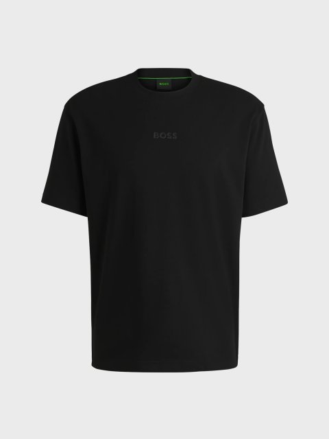 Черная футболка BOSS из хлопка: фото - Invogue
