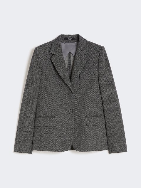 Сірий жакет WEEKEND MAX MARA з суміші бавовни та вовни: фото - Invogue