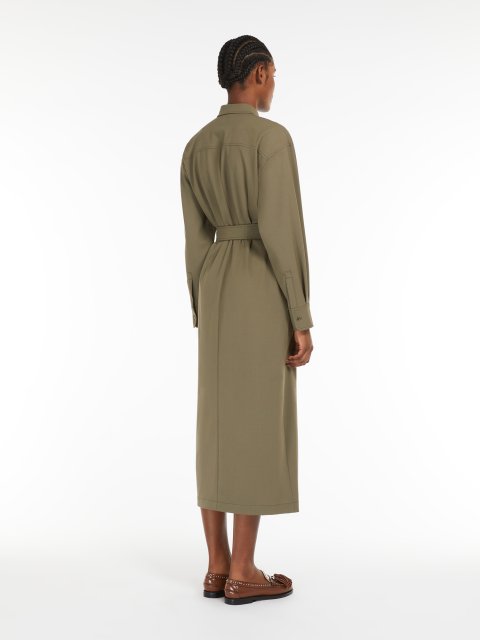 Сукня кольору хакі WEEKEND MAX MARA з суміші вовни: фото 2 - Invogue