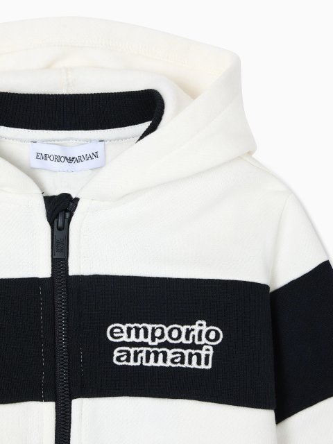 Біло-сині кофта, штани EMPORIO ARMANI KIDS з бавовни: фото 3 - Invogue