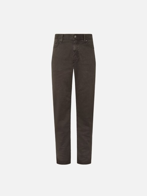 Темно-коричневі штани Zegna з льону з додаванням бавовни: фото - Invogue