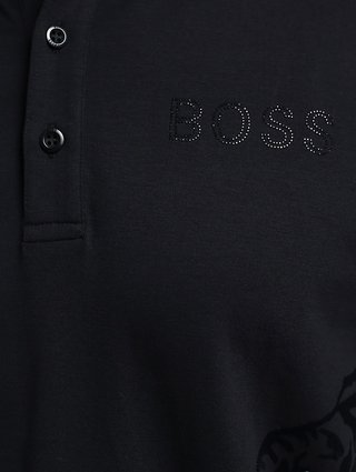 Черное поло BOSS: фото 4 - Invogue