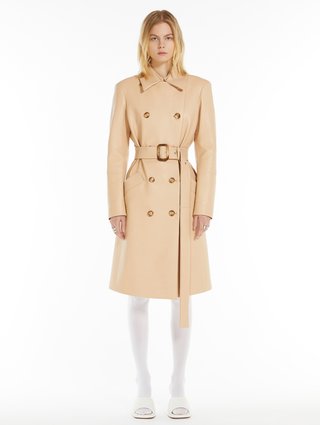 Кремовый тренч Sportmax кожаный: фото 1 - Invogue