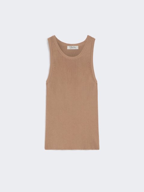 Бежевий топ MAX MARA у рубчик: фото - Invogue