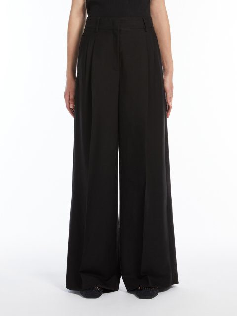 Чорні брюки Weekend Max Mara з віскози та льону: фото 2 - Invogue