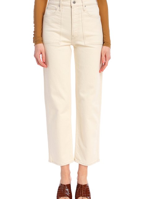 Молочные джинсы HELMUT LANG: фото 3 - Invogue
