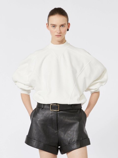 Білий світшот SPORTMAX з еластичної бавовни: фото 4 - Invogue
