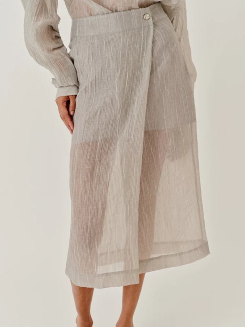 Серая юбка The Garment с запахом: фото 3 - Invogue