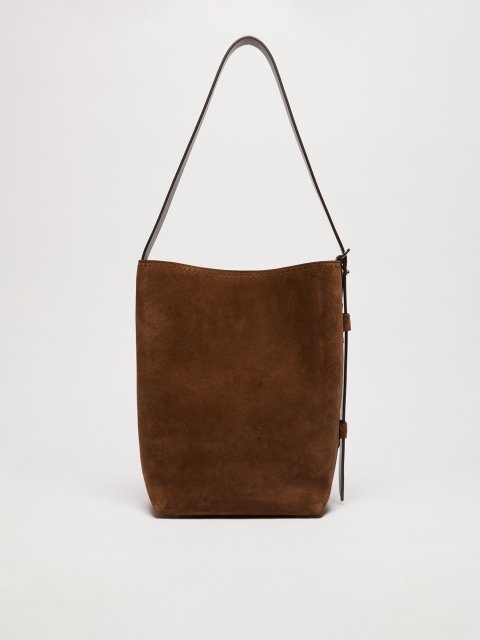 Темно-коричнева сумка MAX MARA зі шкіри: фото 2 - Invogue