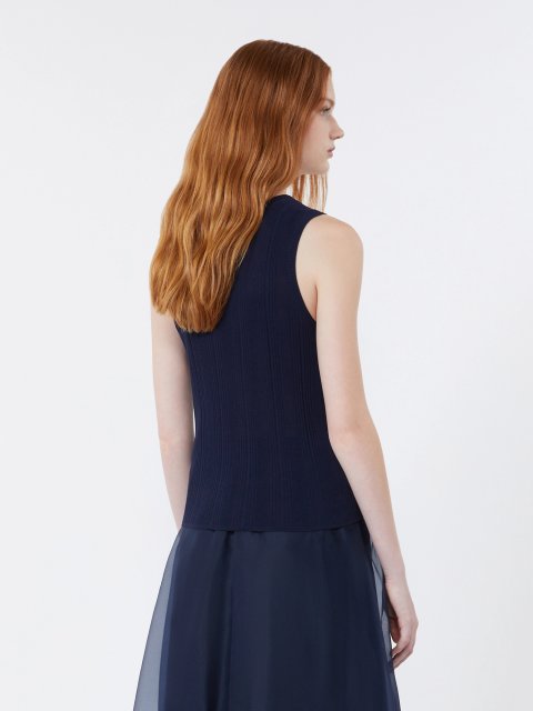 Темно-синя майка Weekend Max Mara: фото 3 - Invogue