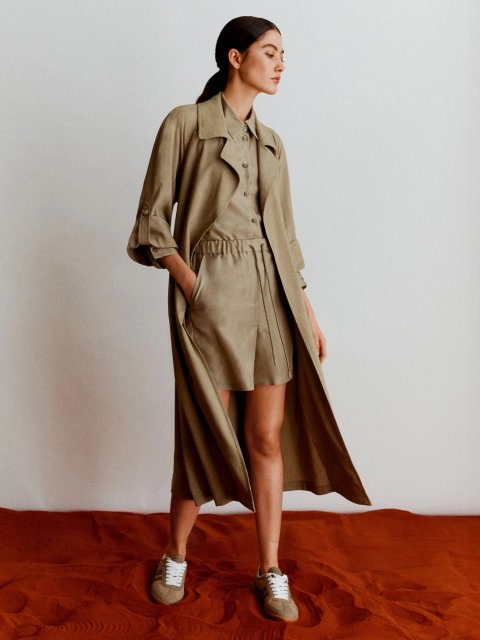 Зелені бермуди Marella з чистого шовку: фото 4 - Invogue