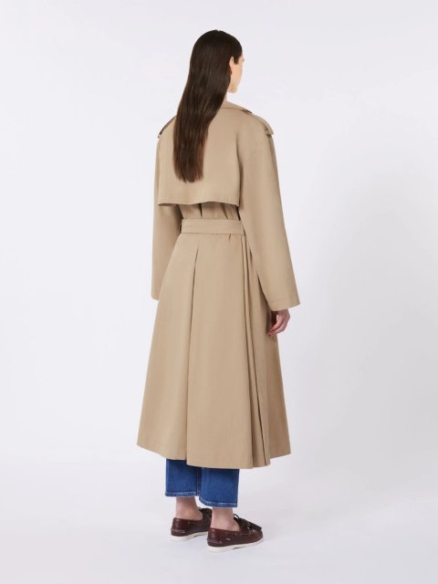 Світло-коричневий плащ WEEKEND MAX MARA з суміші бавовни: фото 3 - Invogue