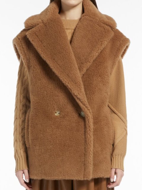 Карамельний жилет Teddy Max Mara з бленду верблюжої вовни та шовку: фото 1 - Invogue
