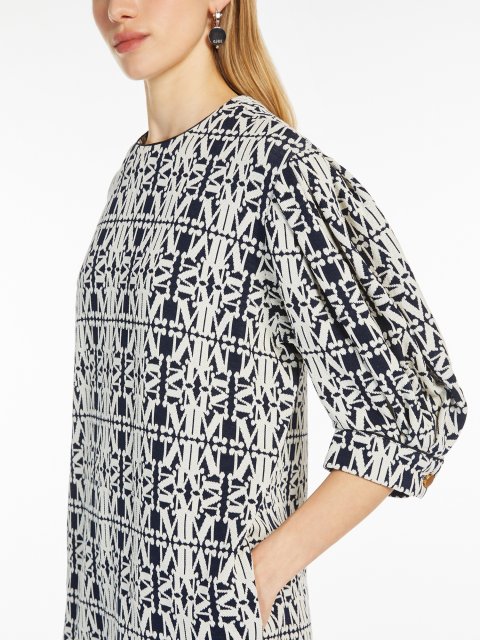 Біло-синя сукня Max Mara жакардова: фото 4 - Invogue