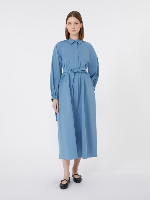 Блакитна сукня MAX MARA з бавовняної тафти: фото 1 - Invogue