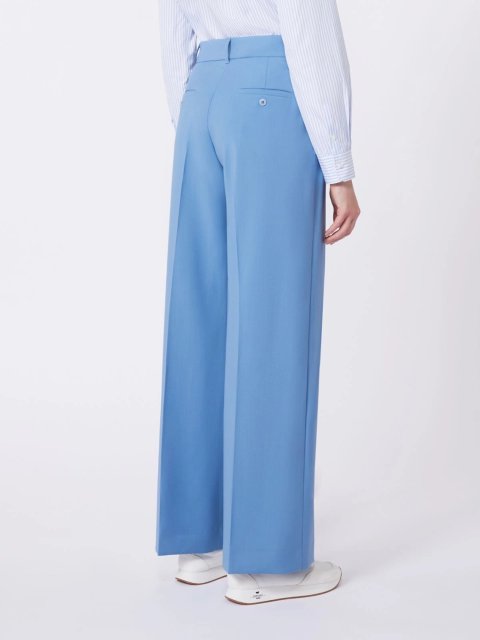 Блакитні брюки WEEKEND MAX MARA з чистої вовни: фото 3 - Invogue