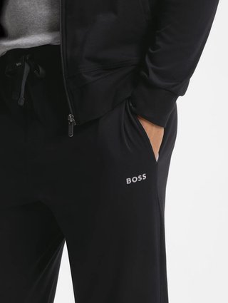 Черные брюки BOSS из хлопка и эластана: фото 4 - Invogue