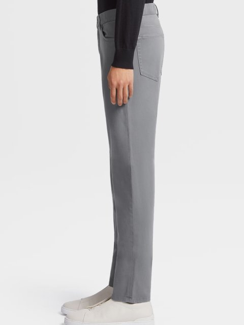 Светло-серые джинсы Zegna кроя slim c добавлением эластана: фото 1 - Invogue