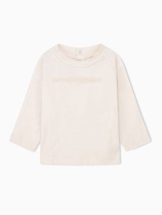Кремовый джемпер Emporio Armani из хлопка: фото - Invogue