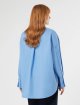 Блакитна блуза MARINA RINALDI з бавовняного попліну: фото 3 - Invogue