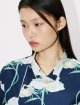 Темно-синя сорочка Kenzo з бавовни з квітковим принтом: фото 4 - Invogue