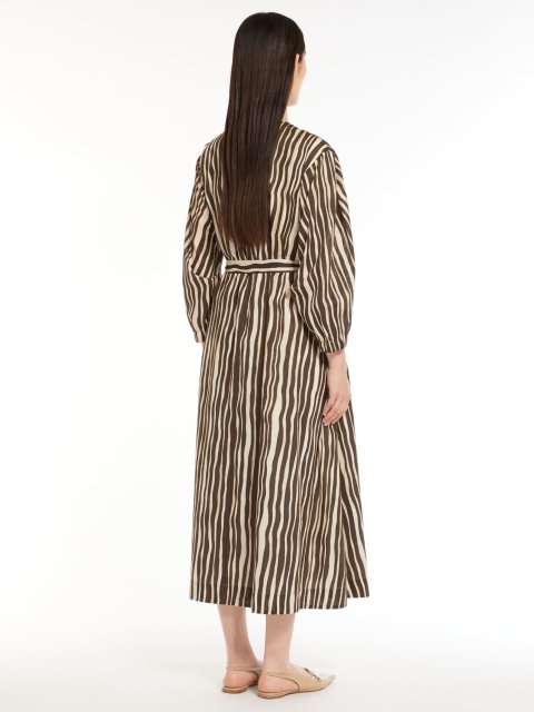 Коричнева сукня MAX MARA з принтом в смужку: фото 2 - Invogue