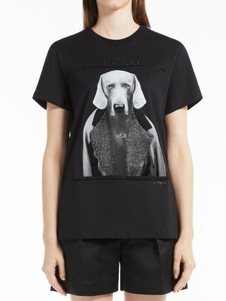 Чёрная футболка MAX MARA: фото 1 - Invogue