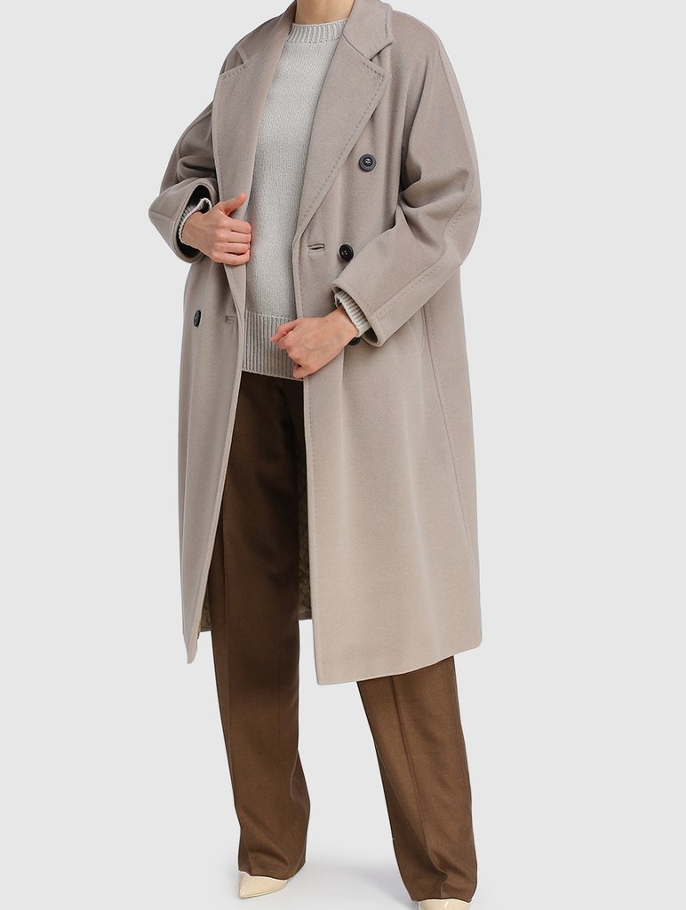 Кремовое пальто MAX MARA из шерсти и кашемира: фото 1 - Invogue