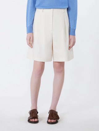 Кремовые шорты Weekend Max Mara из льна: фото 2 - Invogue
